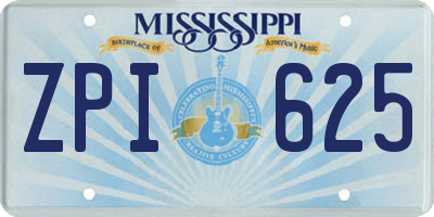MS license plate ZPI625