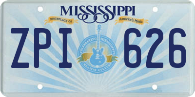 MS license plate ZPI626