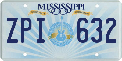 MS license plate ZPI632