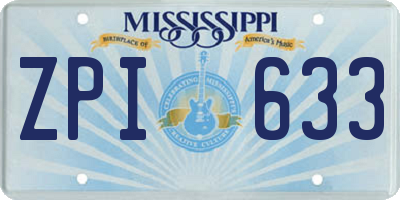 MS license plate ZPI633