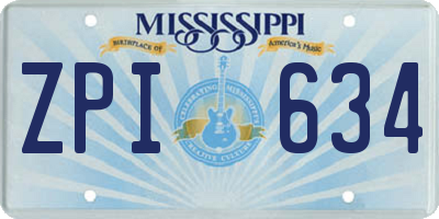 MS license plate ZPI634