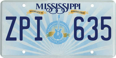 MS license plate ZPI635