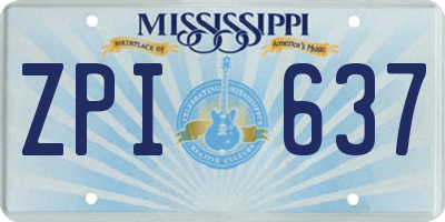 MS license plate ZPI637