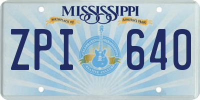 MS license plate ZPI640