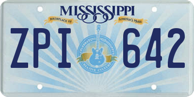 MS license plate ZPI642