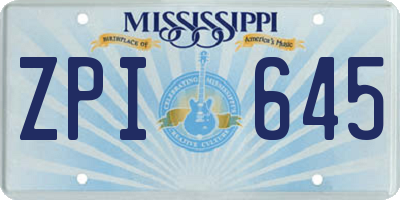 MS license plate ZPI645