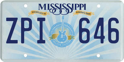 MS license plate ZPI646