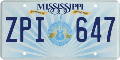 MS license plate ZPI647