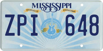 MS license plate ZPI648