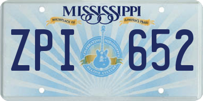 MS license plate ZPI652