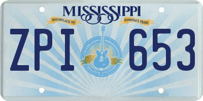 MS license plate ZPI653