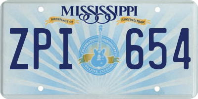 MS license plate ZPI654