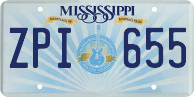 MS license plate ZPI655