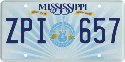 MS license plate ZPI657
