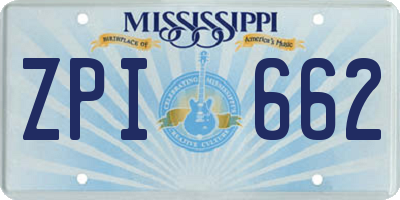 MS license plate ZPI662