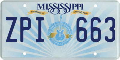 MS license plate ZPI663