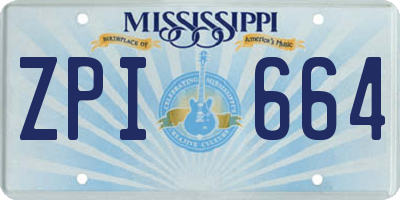 MS license plate ZPI664