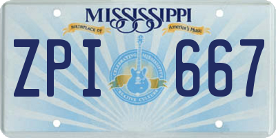 MS license plate ZPI667