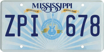 MS license plate ZPI678