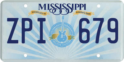 MS license plate ZPI679