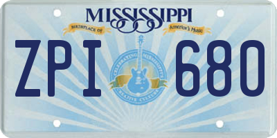 MS license plate ZPI680