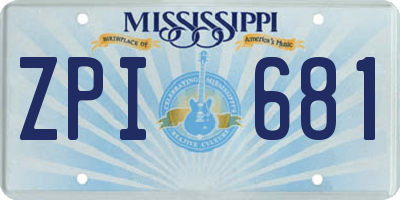 MS license plate ZPI681