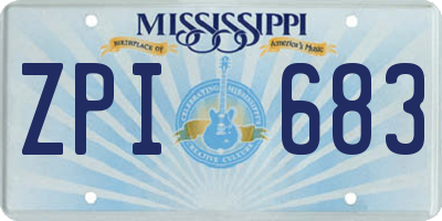 MS license plate ZPI683