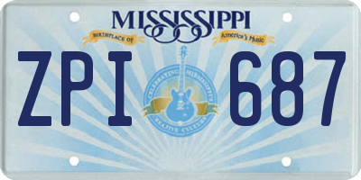 MS license plate ZPI687