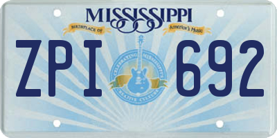MS license plate ZPI692