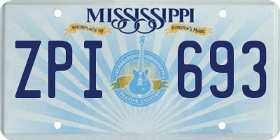 MS license plate ZPI693