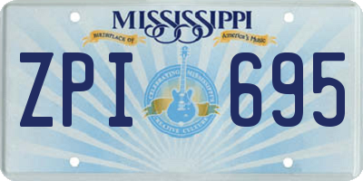 MS license plate ZPI695