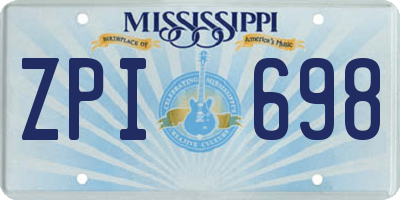 MS license plate ZPI698