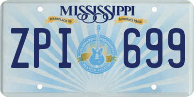 MS license plate ZPI699