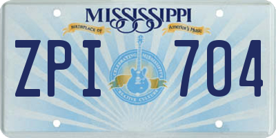 MS license plate ZPI704