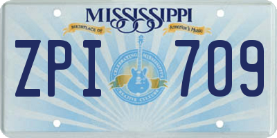 MS license plate ZPI709