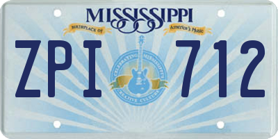 MS license plate ZPI712