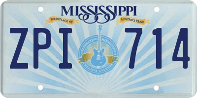 MS license plate ZPI714
