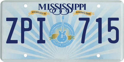 MS license plate ZPI715
