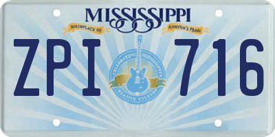MS license plate ZPI716