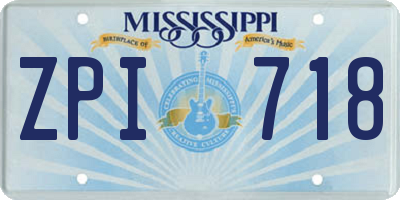 MS license plate ZPI718