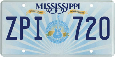 MS license plate ZPI720
