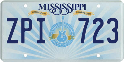 MS license plate ZPI723