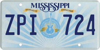 MS license plate ZPI724