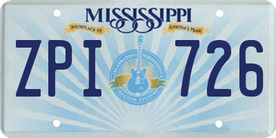 MS license plate ZPI726