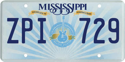 MS license plate ZPI729