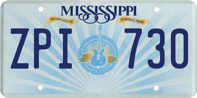 MS license plate ZPI730