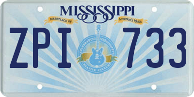 MS license plate ZPI733