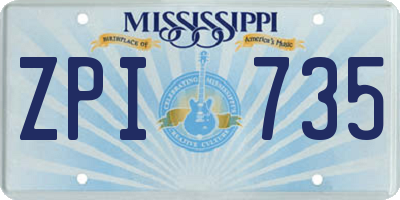 MS license plate ZPI735