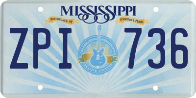 MS license plate ZPI736