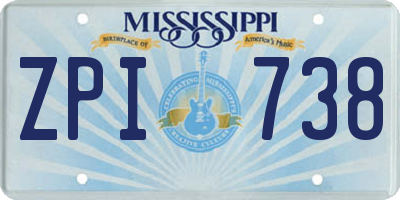 MS license plate ZPI738